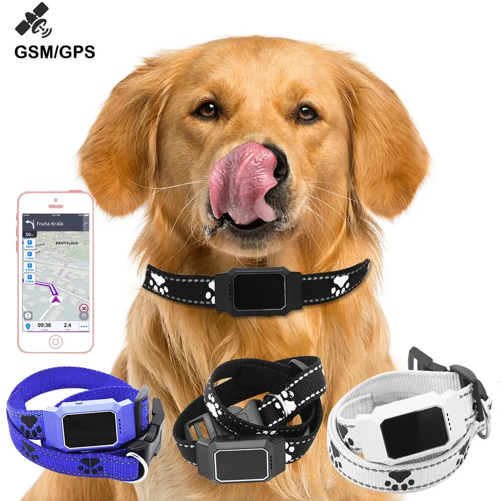 Smart GPS Tracker Collar For Pet Dogs Cats Tracking Locator GSM WiFi LBS Real-time APP Tracking Alarm Device Anti-Lost Geofence