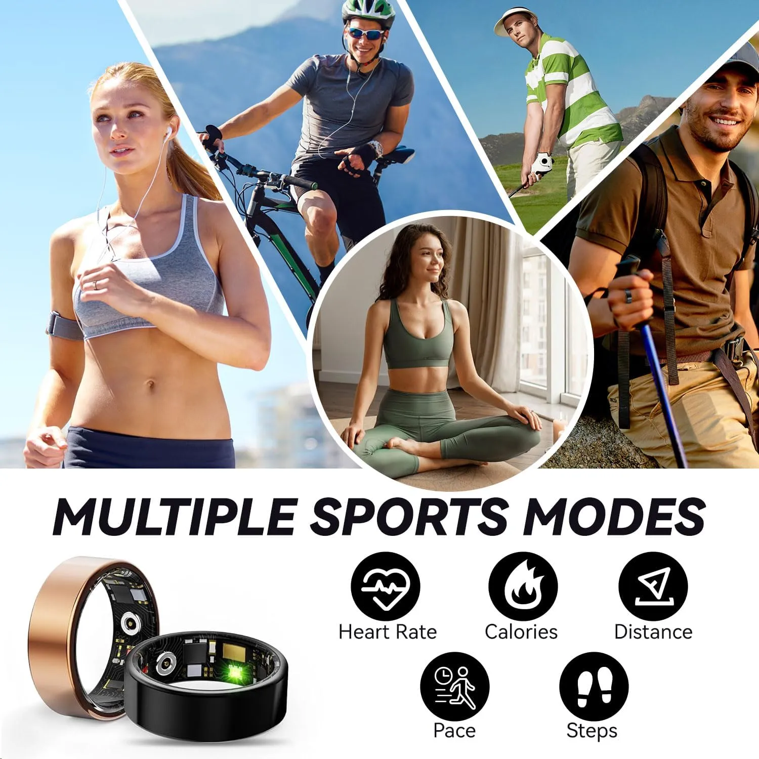 Smart Ring for Women Men, Sleep Tracker Ring with Heart Rate, Blood Oxygen, Fitness Ring for Activity Tracker/Steps/Calories, No Subscription, Waterproof Health Rings,Utra Battery Life