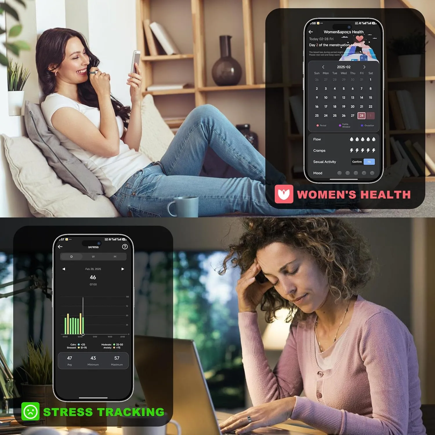 Smart Ring-Size First Before You Buy, No APP Subscription,7-10 Days of Use,Sleep|Activity|Stress|Heart Rate|SPO₂ Tracker, Compatible with iOS and Android (Black, 10)