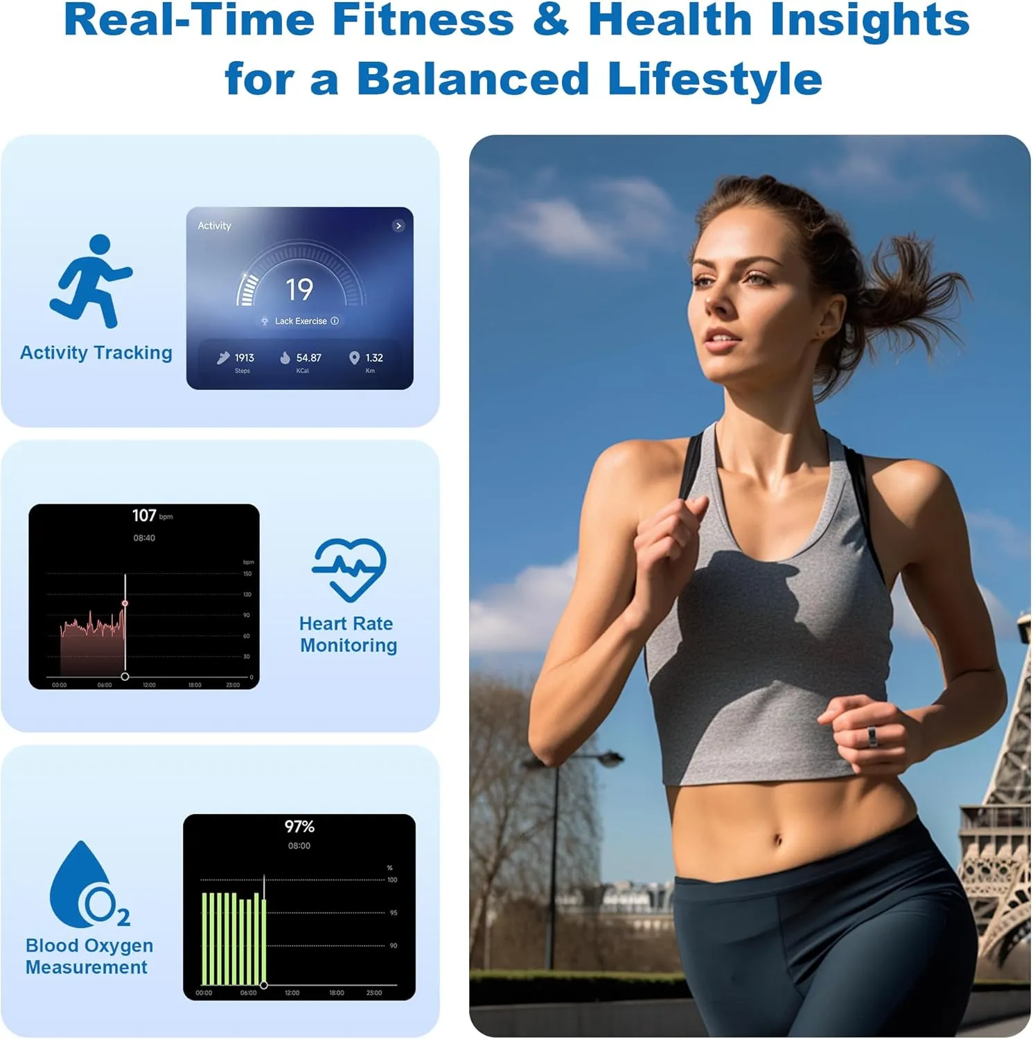 Smart Ring-Size First Before You Buy, No APP Subscription,7-10 Days of Use,Sleep|Activity|Stress|Heart Rate|SPO₂ Tracker, Compatible with iOS and Android (Black, 10)