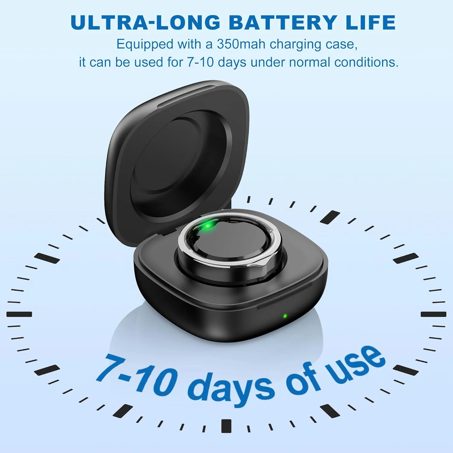 Smart Ring-Size First Before You Buy, No APP Subscription,7-10 Days of Use,Sleep|Activity|Stress|Heart Rate|SPO₂ Tracker, Compatible with iOS and Android (Black, 10)