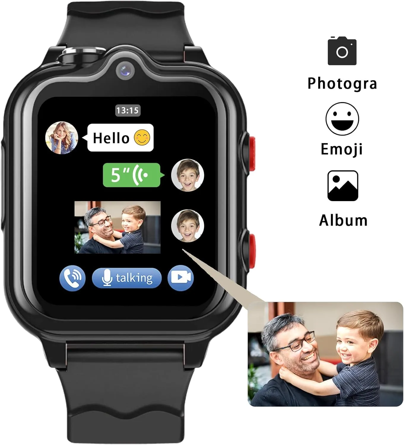 Smart Watch for Kids, 4G Phone Calling Text Messaging Child Phone Smartwatch with WiFi, Voice Video Chat, Bluetooth, Alarm, Pedometer, Wrist Watch for 4-16 Boys Girls Birthday Gifts.