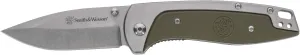 Smith & Wesson Freighter 7.6in High Carbon S.S. Folding Knife with 3.2in Drop Point Blade and Stainless/G10 Handle for Outdoor, Tactical, Survival and EDC