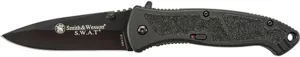 Smith & Wesson Large S.W.A.T. SWATLB 8.5in S.S. Assisted Opening Knife with 3.7in Drop Point Blade and Aluminum Handle for Tactical, Survival and EDC