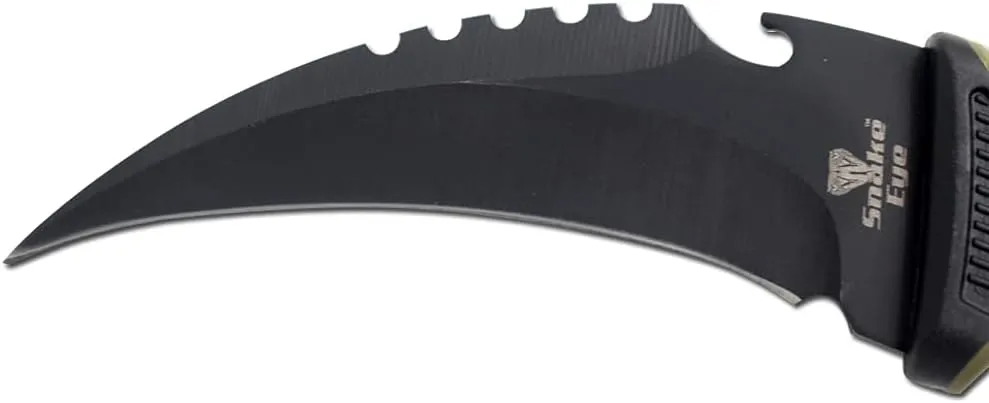 Snake Eye Tactical 9" Hunting Survival Knife Curve Saw Back Blade With Molded Sheath. (GN-2)