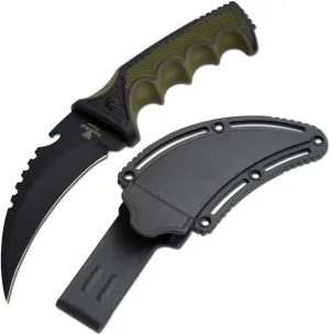 Snake Eye Tactical 9" Hunting Survival Knife Curve Saw Back Blade With Molded Sheath. (GN-2)