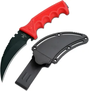 Snake Eye Tactical 9" Hunting Survival Knife Curve Saw Back Blade With Molded Sheath. (RD-1)