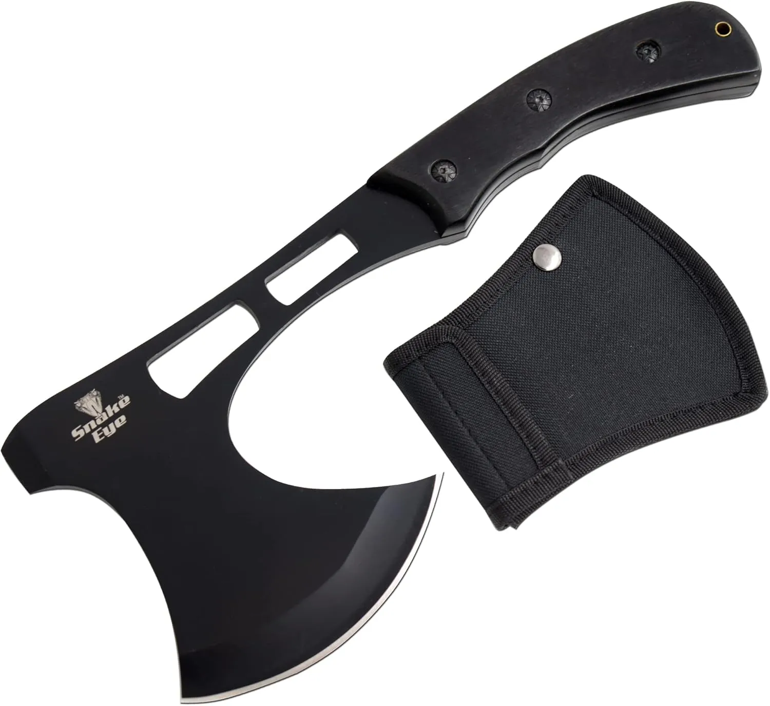 Snake Eye Tactical Compact Tomahawk Full Tang | Camping Axe | Outdoors | Gaming (Black)