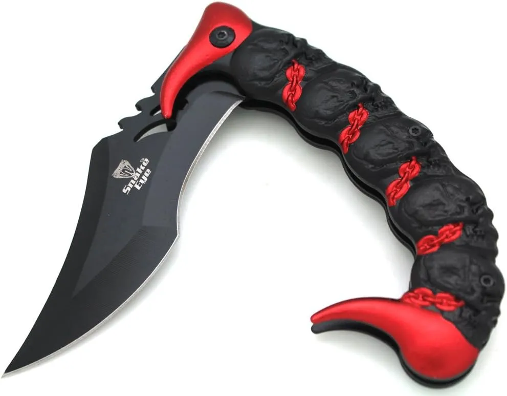 Snake Eye Tactical Fantasy Scorpion Tail Design Action Assisted Folding Knife Hunting Fishing Camping Outdoors