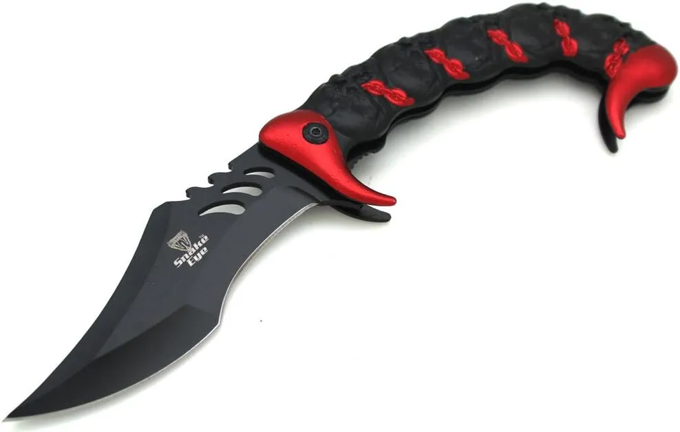 Snake Eye Tactical Fantasy Scorpion Tail Design Action Assisted Folding Knife Hunting Fishing Camping Outdoors