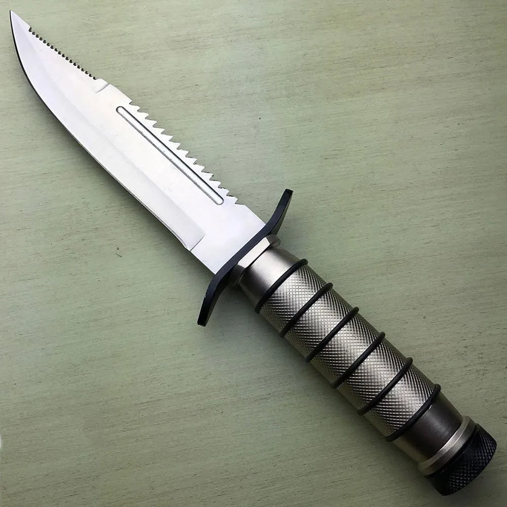 Snake Eye Tactical Fixed Blade Hunting Knife w/Survival Kit & Sheath Camping Fishing Matches Fish Hooks Needles Compass