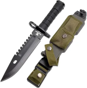 Snake Eye Tactical Fixed Blade Survival Knife, 13-Inch Overall (Black)