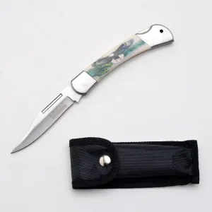 Snake Eye Tactical Lock Back Beautifully Designed Handle Collector Folding Pocket Knife (Eagle)