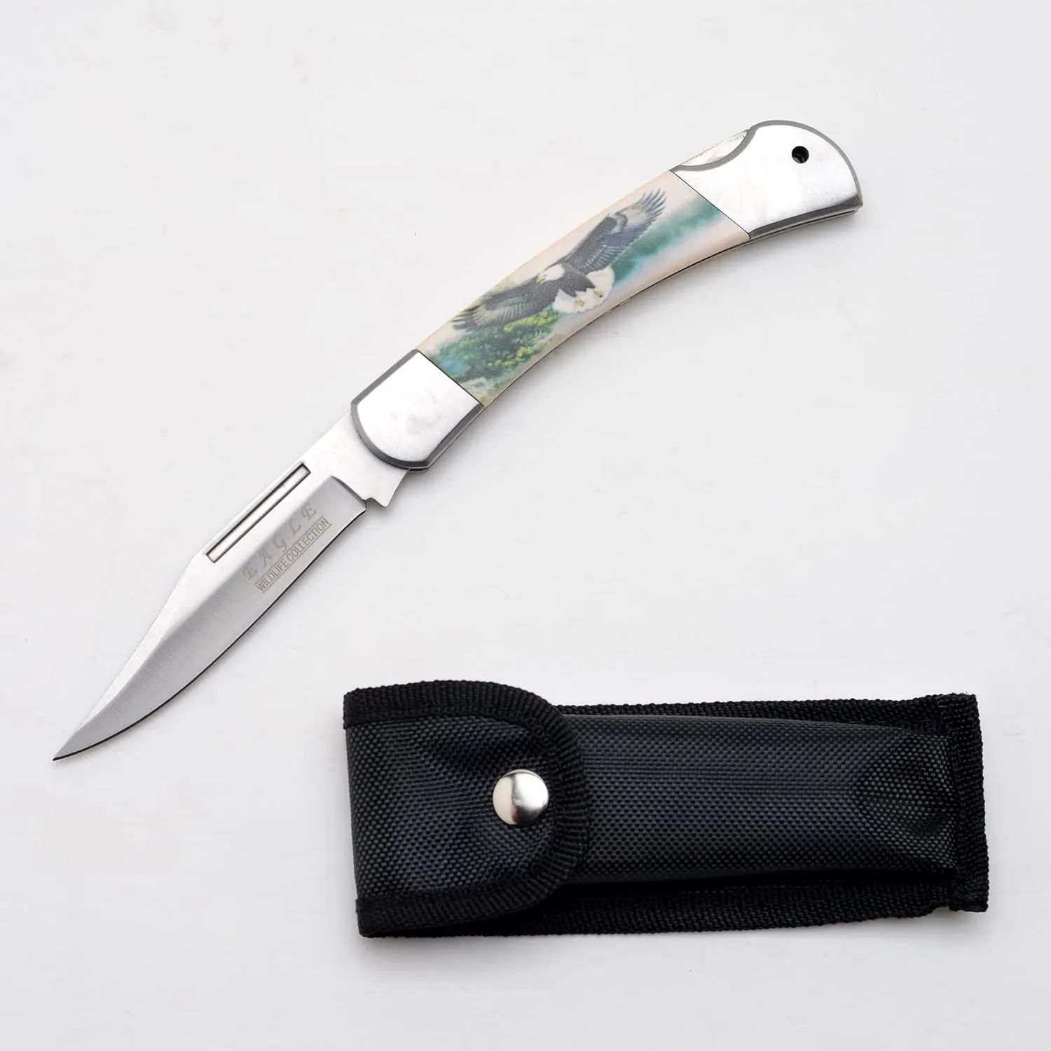 Snake Eye Tactical Lock Back Beautifully Designed Handle Collector Folding Pocket Knife (Eagle)