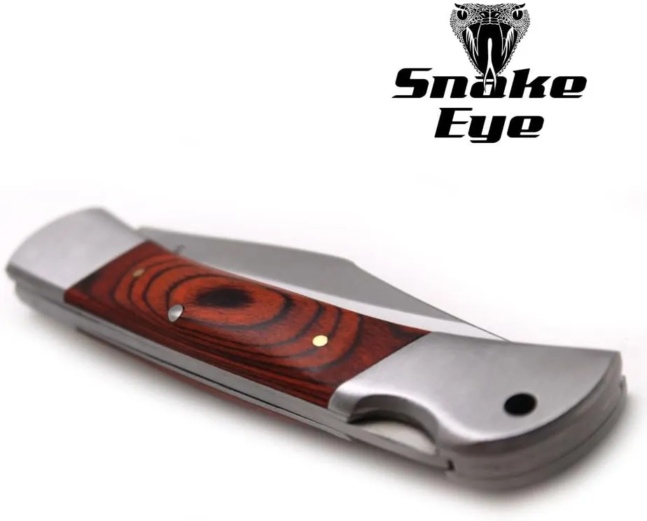 Snake Eye Tactical Lock Back Beautifully Designed Handle Collector Folding Pocket Knife (Medium)