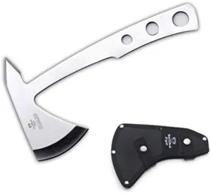 Snake Eye Tactical Tomahawk Throwing Knife, 9.5 Inch Overall Length, Stainless Steel Blade, with Nylon Sheath (Silver)