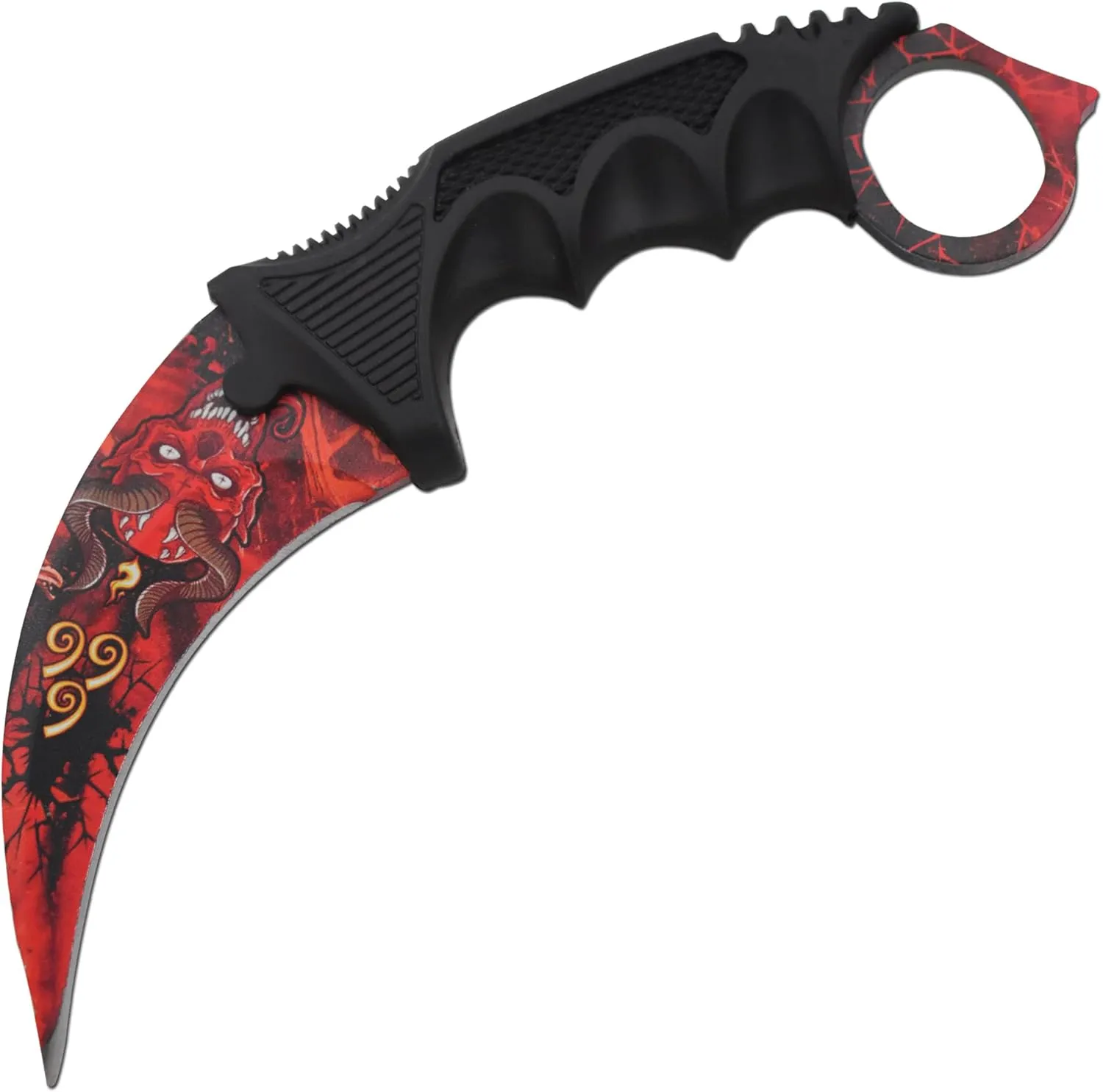 Snake Eye Tactical Triple Set Fixed Blade Mini Huntsman Folding Knife Outdoors Hunting Camping Fishing Self Defense (Red-Demon)