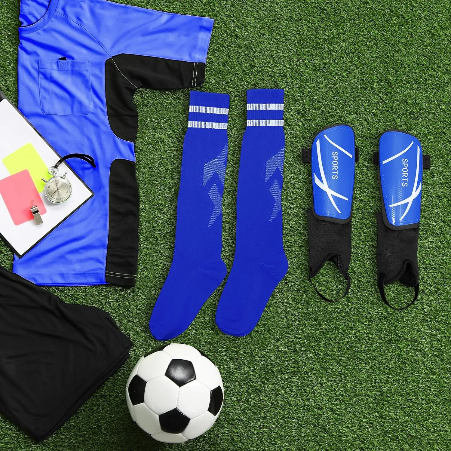 Soccer Shin Guards and Socks Kids Youth Lightweight Soccer Pads Defender with Ankle Protection Ski Shin Guards Football Equipment for Age 4-14 Toddler Boys Girls Teens