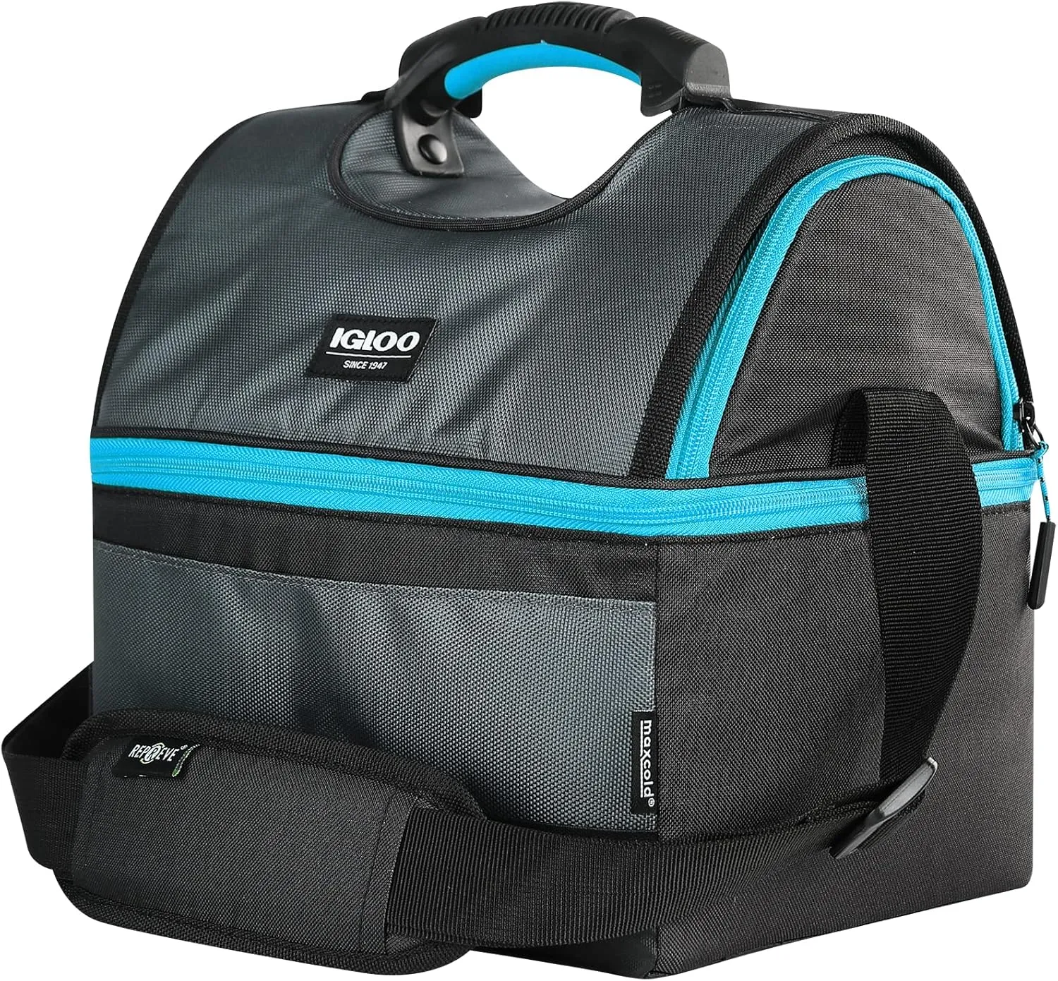 Soft Cooler Gripper Evergreen Eco Lunch Bag, 16-Can Dual Compartment Lunch Cooler, Insulated Lunch Box, Soft Sided Cooler Bag