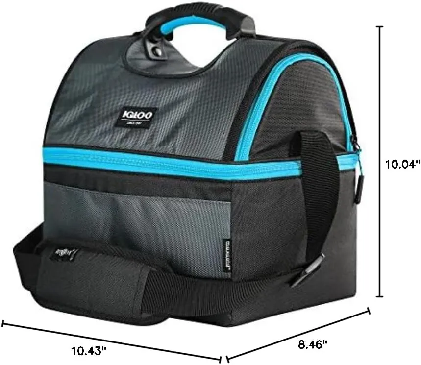 Soft Cooler Gripper Evergreen Eco Lunch Bag, 16-Can Dual Compartment Lunch Cooler, Insulated Lunch Box, Soft Sided Cooler Bag