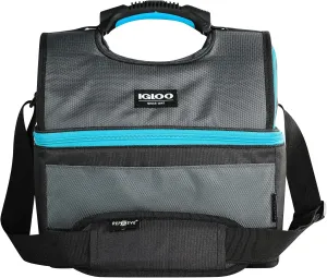 Soft Cooler Gripper Evergreen Eco Lunch Bag, 16-Can Dual Compartment Lunch Cooler, Insulated Lunch Box, Soft Sided Cooler Bag