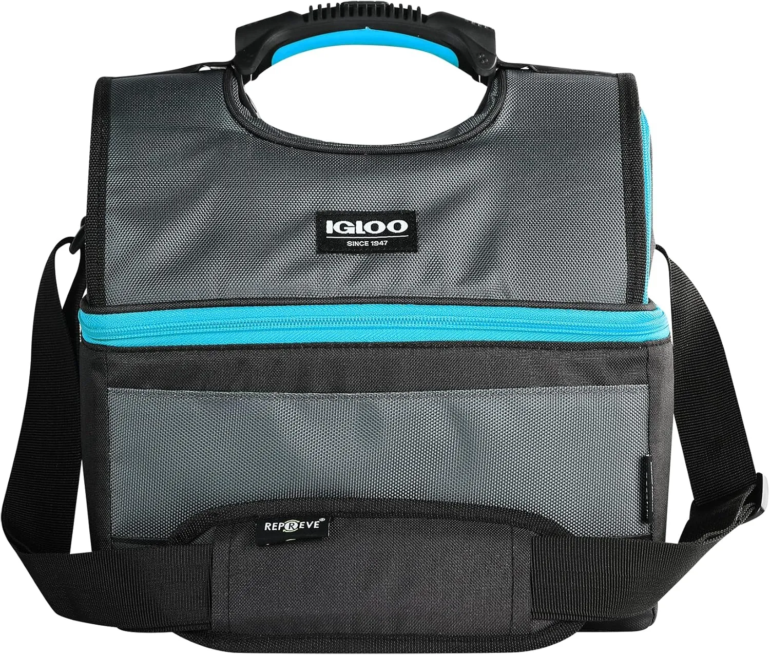 Soft Cooler Gripper Evergreen Eco Lunch Bag, 16-Can Dual Compartment Lunch Cooler, Insulated Lunch Box, Soft Sided Cooler Bag