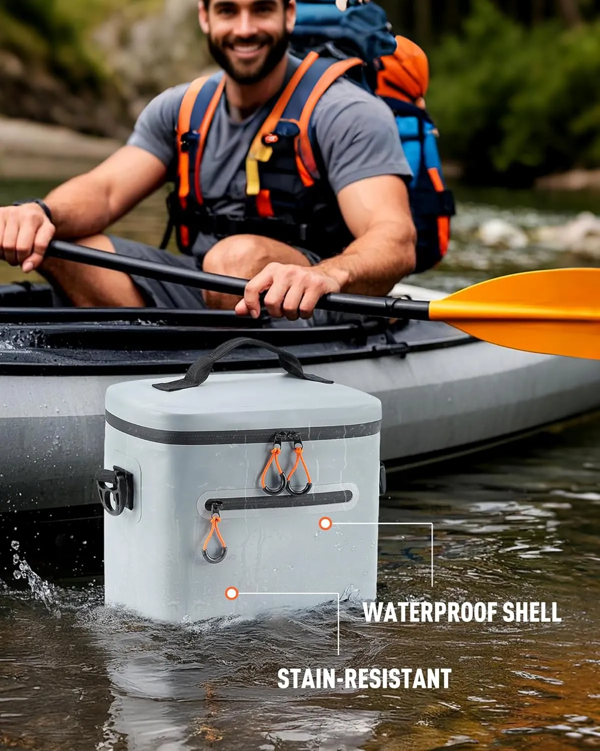 Soft-Sided Cooler Bag, 7/16/30 Can Portable Ice Chest Box, Waterproof, Leak-Proof, Insulated Cooler for Lunch, Beach, Drink, Beverage, Travel, Camping, Picnic