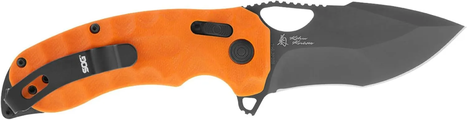 SOG KIKU XR LTE Lightweight Outdoor Ambidextrous Large-Format Folding Knives | CTS XHP Steel Blade | XR Locking Mechanism