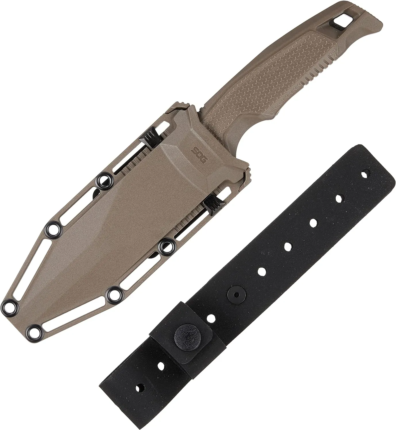 SOG Recondo FX Partially Serrated Fixed-Blade Tactical Duty Knife |Full-Tang CRYO 440C Stainless Steel Blade | Rubberized Grip