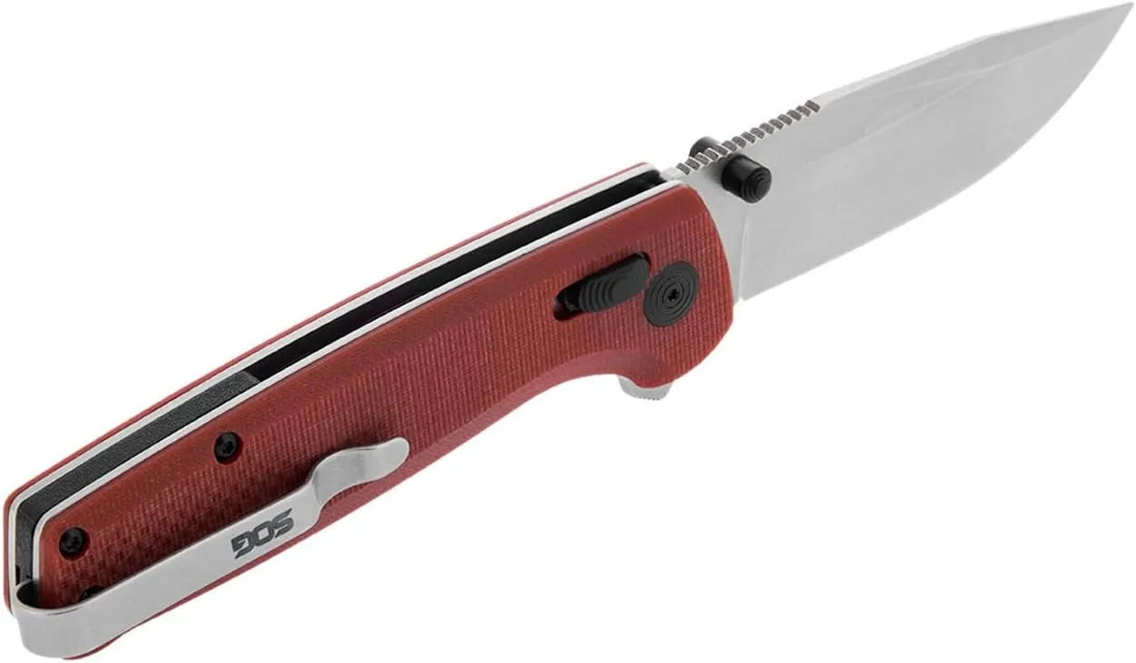 SOG Terminus XR G10 Daily Carry Rugged EDC Ambidextrous Pocket Folding Knives | G10 Handle | Wear-Resistant D2 Steel Blade