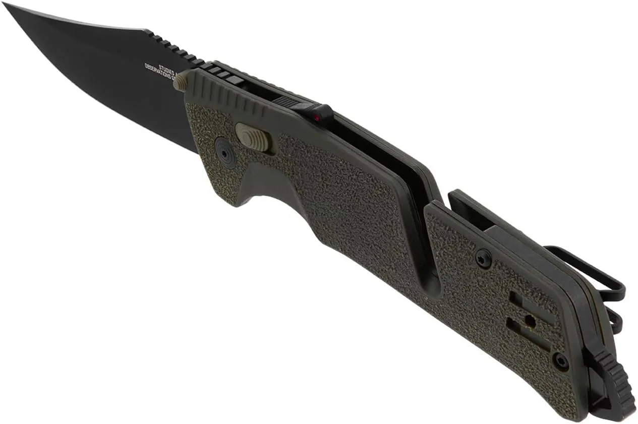 SOG Trident at Ambidextrous Professional Straight Folding Knives | Heat-Treated CRYO D2 3.75" Stainless Steel Blade
