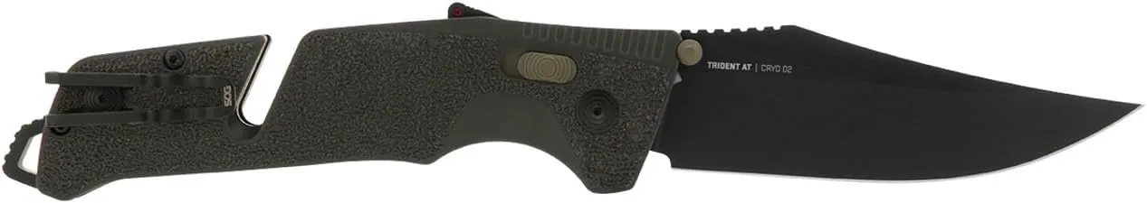 SOG Trident at Ambidextrous Professional Straight Folding Knives | Heat-Treated CRYO D2 3.75" Stainless Steel Blade