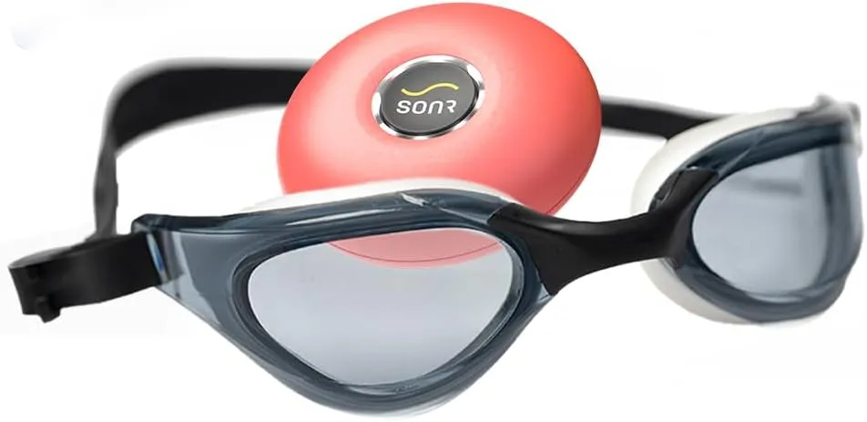 SONR Music 2-in-1 Bundle – Open-Ear Underwater Music Player for Swimmers & Anti-Fog Swimming Goggles (Coral)