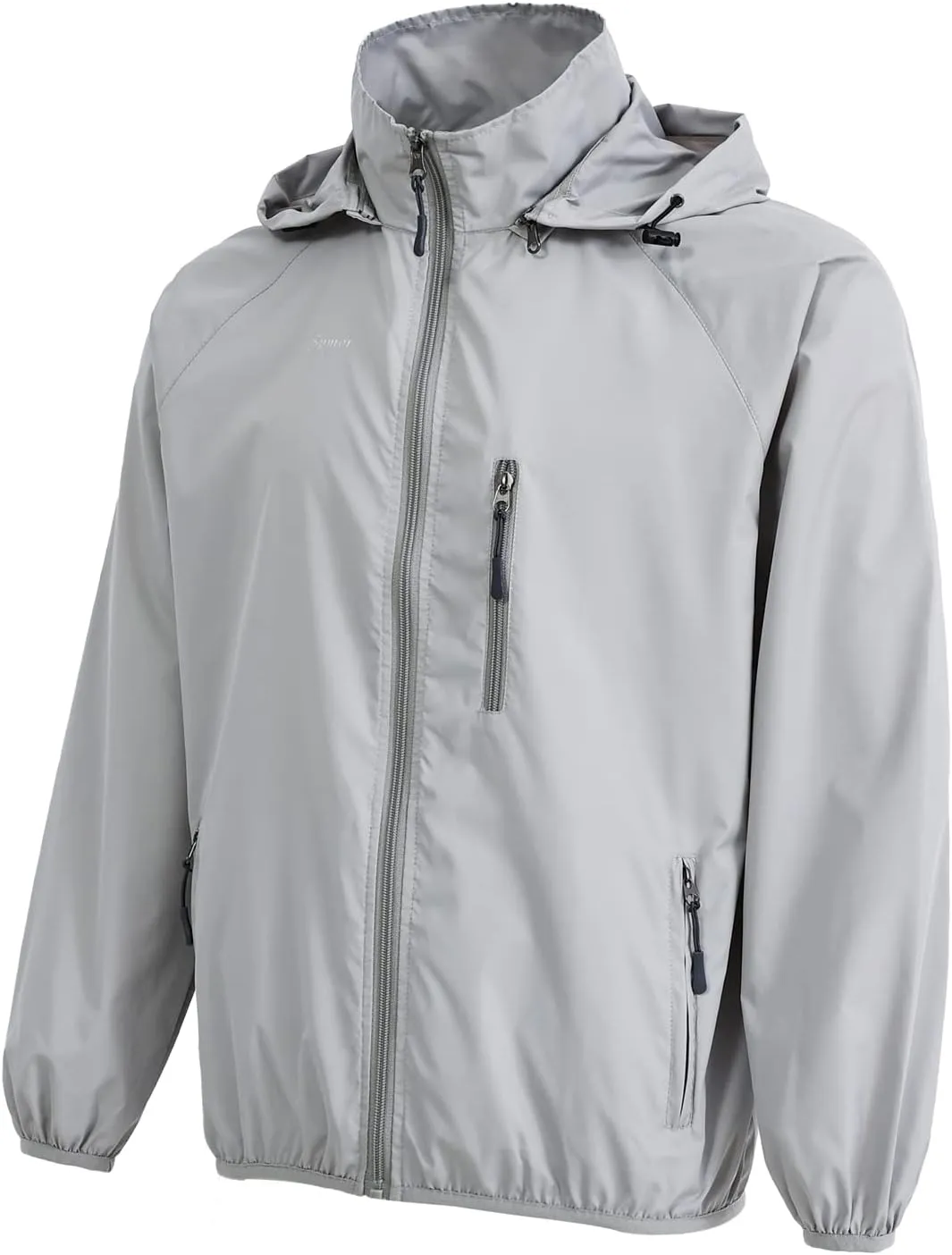 Spmor Men's Lightweight Waterproof Jacket Packable Windbreaker Running Coat