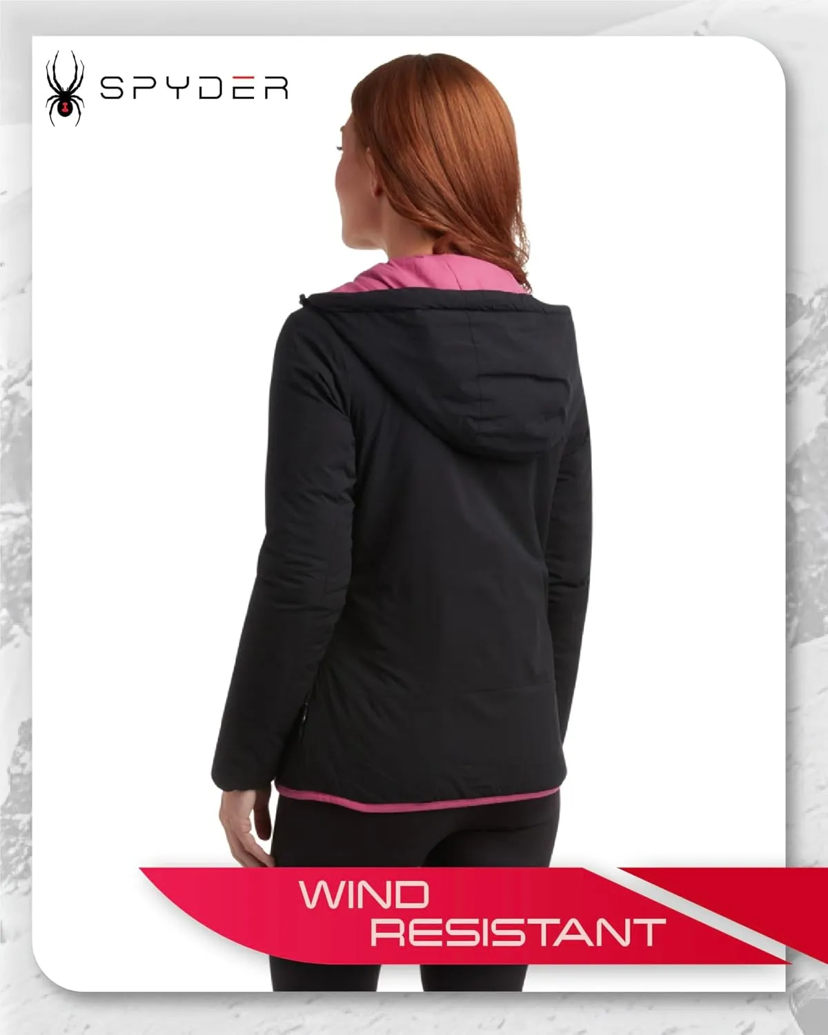 Spyder Women's Performance Windbreaker Jacket - Insulated Lightweight Full Zip Wind and Water-Resistant Hooded Jacket (S-XL)