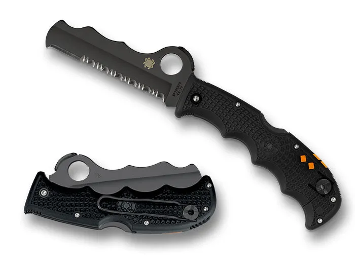 Spyderco Assist 3.68" VG-10 CombinationEdge Black Folding Pocket Knife (C79PSBBK)