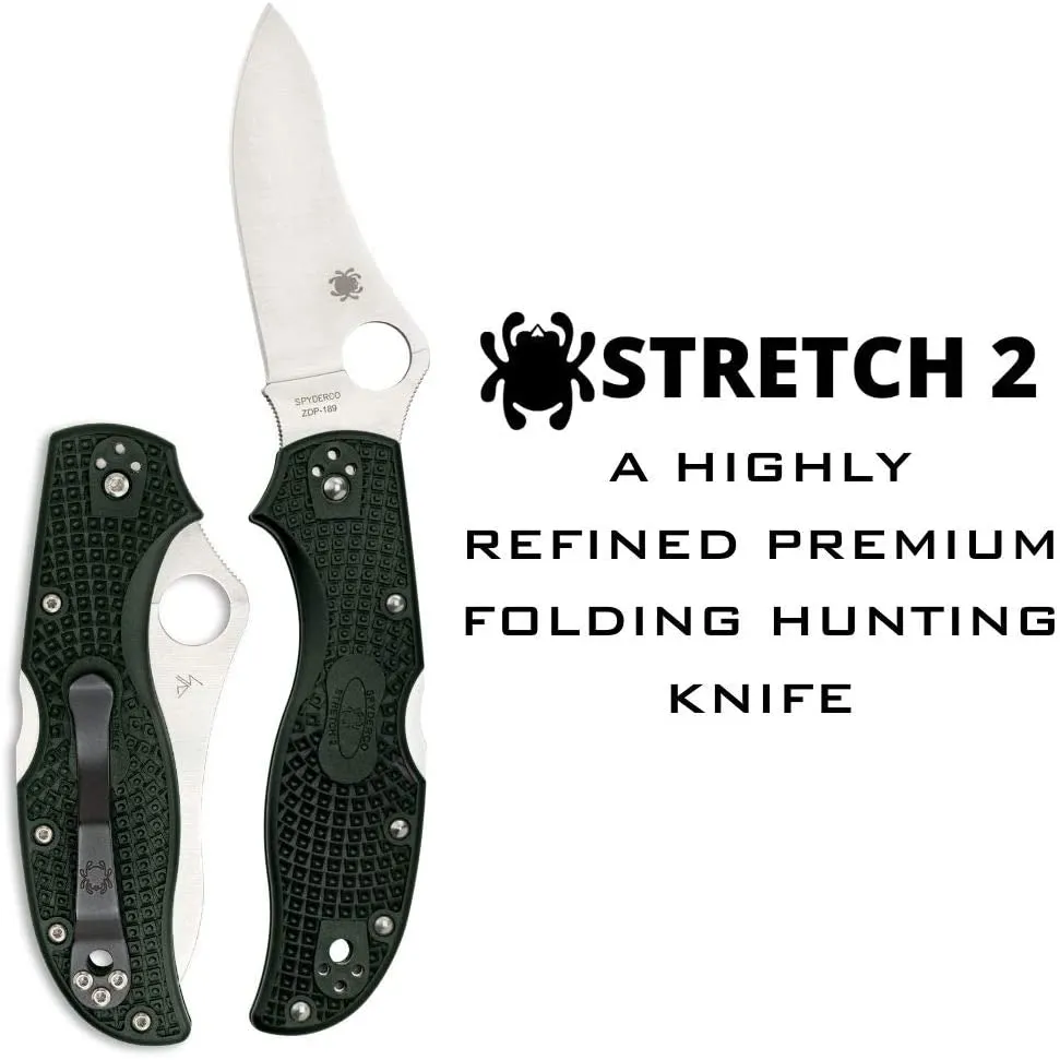 Spyderco C90PGRE2 Stretch 2 FRN British Racing Green ZDP-189 PlainEdge Folding Knife