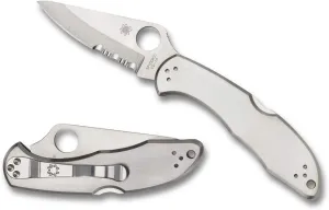 Spyderco Knives Stainless Steel Delica 4 Lockback CombinationEdge VG-10 Blade Pocket Knife C11PS