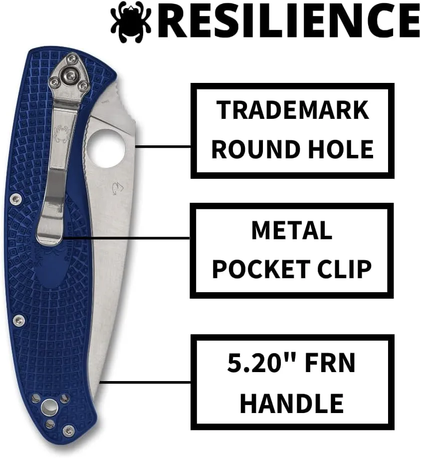 Spyderco Resilience Lightweight CPM S35VN Blue 4.25" Folding Pocket Knife (C142PBL)