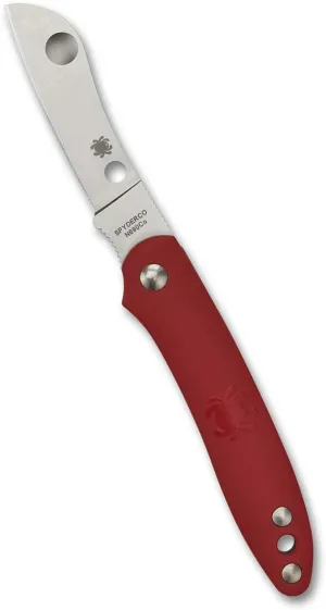 Spyderco Roadie Non-Locking Lightweight Knife with 2.09" N690Co Stainless Steel Blade and Durable Red FRN Handle - PlainEdge - C189PRD