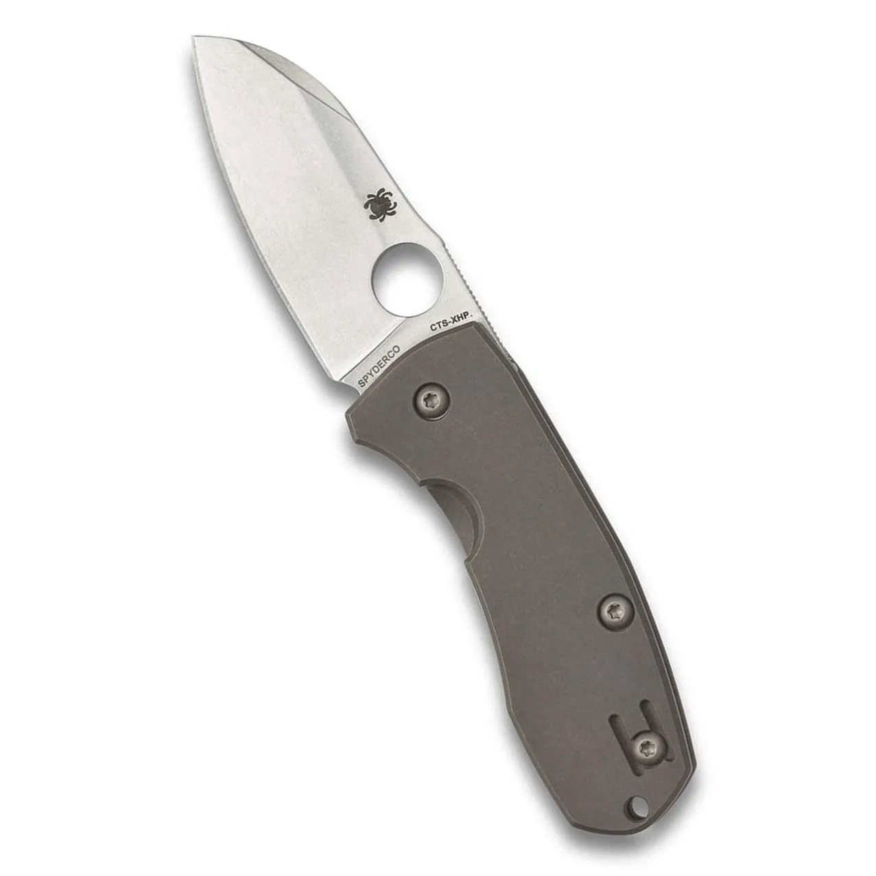 Spyderco Techno 2 Specialty Folding Utility Knife with 2.52" CTS XHP Stainless Steel Blade and Premium Titanium Handle - Everyday Carry - PlainEdge - C158TIP2