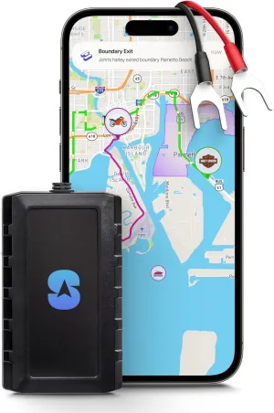 Spytec GPS Motorcycle Tracker - Waterproof Real-Time Tracking w/ 5 Second Updates - Ideal Hard-Wired GPS Tracking for Mopeds, Scooters, Boats, ATVs - Anti Theft Movement Alert - Low Cost Plan