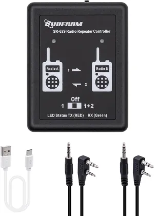 SR-629 2 in 1 Duplex Cross Band Radio Repeater Controller with Radio Cable for Walkie Talkie