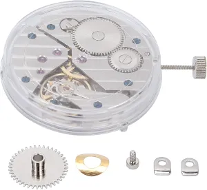 ST3600 Mechanical Watch Movement, Replacement Accessory for Watch Repairing and Maintenance, Accurate, Durably Alloy Material, Silver Color, with Gear,