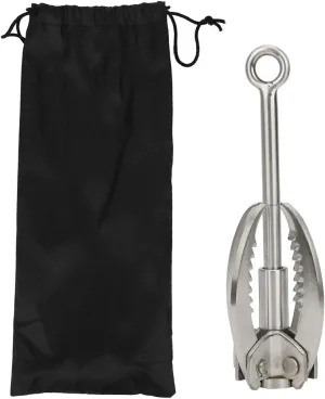 Stainless Steel Folding Grappling Hook, 4 Claws Rock Climbing Survival Tool, Portable for Outdoor Adventure and Rescue Activities, Silver Color, Precise Manufacturing, Long Servic