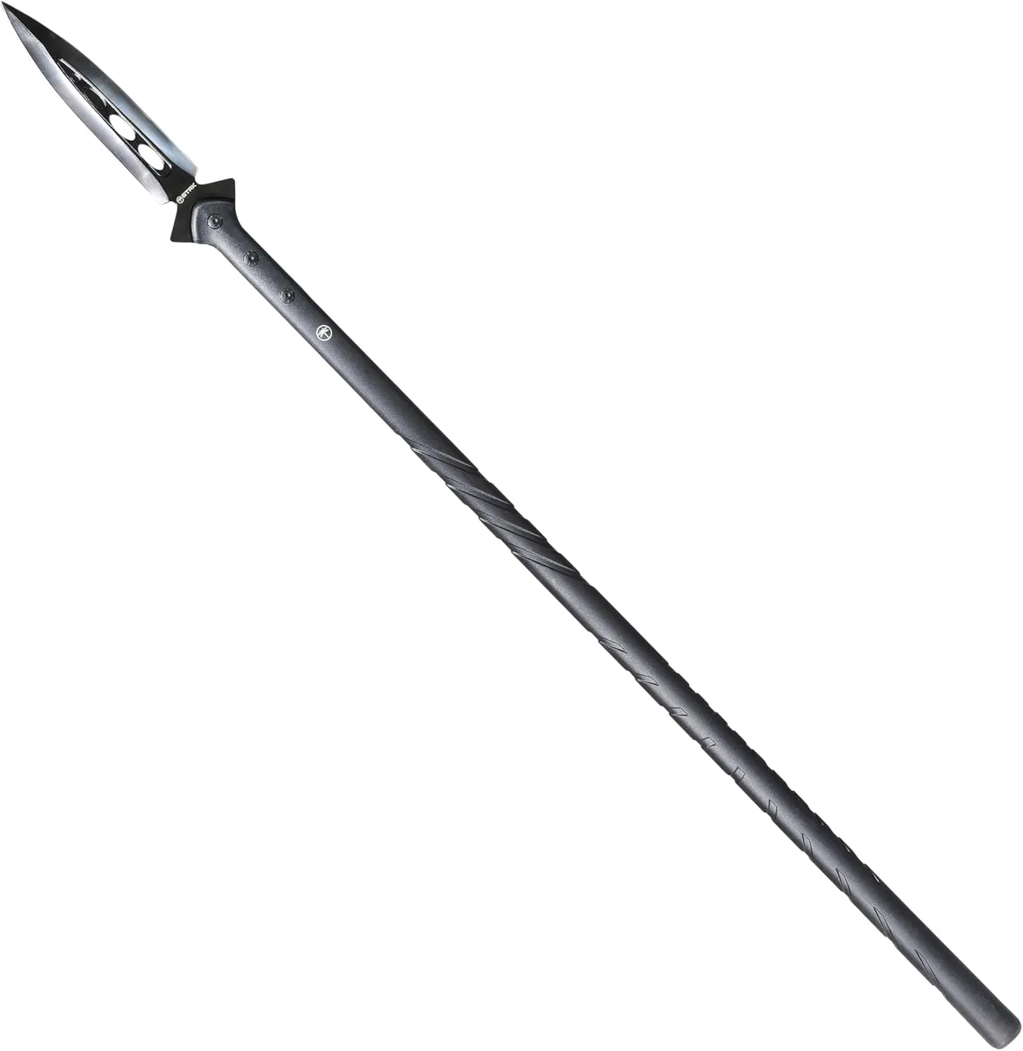 STAK 11803 Survival Spear, 44" Tactical Spear for Camping, Bushcraft, and Hunting, 8" Double-Edged Stainless Steel Blade with Fiberglass Handle and Snap Sheath