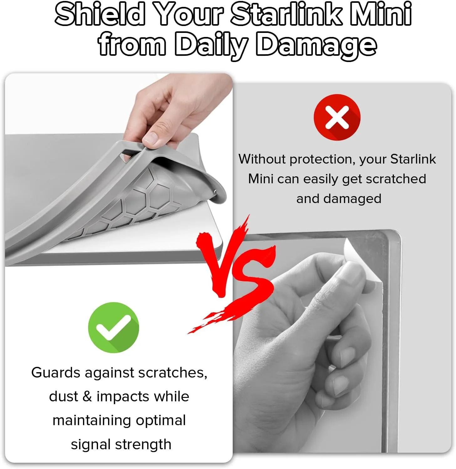 Starlink Mini Silicone Protective Cover - Portable Travel Starlink Mini Case for Backpacking Outdoor Adventures, Waterproof Surface Protection, Perfect for Installation Long-Term Use Grey
