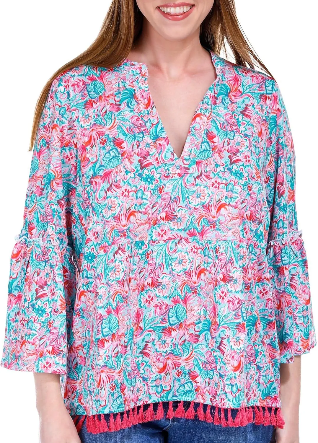 Stella Parker Women's Fashion T-Shirt Casual 3/4 Sleeve Top