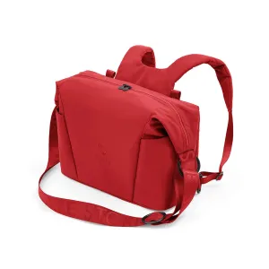 Stokke Xplory X Changing Bag, Ruby Red - Doubles As Shoulder Bag or Backpack - Includes Foldable Changing Mat - UPF 50 , Water Repellent, Easy to Clean