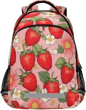 Strawberry Pattern Design Waterproof Backpack - Casual Outdoor Sports Daypack with Ergonomic Shoulder Straps#175